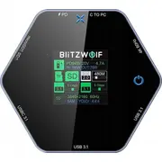 Blitzwolf stacija/replicators Bw-Th16 dokstacija Usb 100W Lcd viedais displejs Usb-C 3.1. 2Xusb-A Pd 100W. Hdmi 4K60Hz. Tf/Sd 3.0. Hd Stacja/Replikator Stacja 8W1 Smart Display 4K60Hz