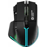 Canyon pele Fortnax Gm-636 Rgb spēļu pele. 9 pogas. melna Mysz gamingowa Czarna