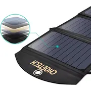 Choetech saules baterijas lādētājs salokāms fotoelements 19W 2X Usb 2.4A melns Sc001 Solarna fotowoltaiczna czarny