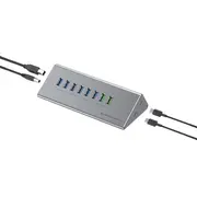 Conceptronic Usb centrmezgls - 8X Usb-A Usb-C 3.0 m.N. si Hub 60W.2X