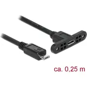 Delock microUSB  microUSB. Czarny 85245 Microusb 0.25M.