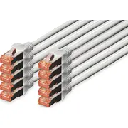Digitus Professional Plāksteris- Kabelis M līdz 5.0 m Sftp. Pimf Cat 6E Ieee 802.3 bez halogēna. formas. Haken pelēks Iepakojumā ar 10 Patch- Cable Rj- to 5.0M halogen free. shaped. without gray pack with Dk-