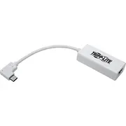 Eaton Tripp Lite Sērijas Usb C Uz Gigabitu adaptera pārveidotājs 1. taisnleņķa balts. Usb Tipa C Uz Ethernet tīkla adapteris  10/100/1000 Mbps. saderīgs ar balts  Netzwerkadapter  Gigabit Ether Adapter Usb Lite Series to Converter Gen Right-Angle White 6In Type Network Thunderbolt Compatibl