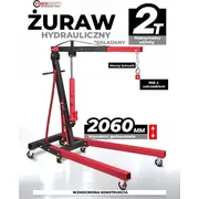Forcekraft Workshop celtnis 2T hidrauliskais saliekamais pacēlājs Maks. strēles garums 1010Mm. pacelšana 2060Mm 2 iepakojumi Warsztatowy hydrauliczny max. podnoszenia paczki