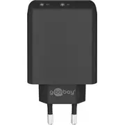 Goobay lādētājs Dubultais ātrais Usb-C Pd 36 W melns Szybka czarna