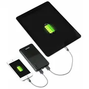 Grixx Powerbank 10000Mah Micro Usb un Usb-C melns Black