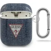 Guess aizsargmaciņš Guaca2Tpujuldb džinsu kolekcija priekš Airpods 1/2 tumši zils Etui ochronne Jeans Collection do granatowe