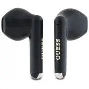 Guess Austiņas Bezvadu Bluetooth austiņas Dokstacija Apdrukāts klasisks logotips melnā krāsā Bezprzewodowe douszne stacja Printed Classic Logo czarny