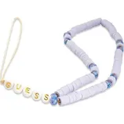 Guess kulons Gustpearu Telefona siksniņa ceriņi/ceriņi Heishi Beads Zawieszka Phone Strap lilak/lilac