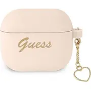 Guess Silicone Charm Collection aizsargmaciņš priekš Airpods 3 Gua3Lschsp rozā Etui ochronne do