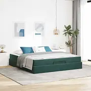 Gultas rāmis Tumši zaļš 180 x 200 cm Lumarko samts Ramka Ciemnozielony Aksamit
