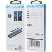 Hub Usb Tb drukas adapteris C Hdmi. Usbx3. Pd. Rj-45 Print Adapter 6W1