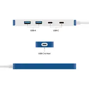 Hyper Hyperdrive Flex 4 Usb-C Combo Hub. White/Blue Port Hd5200Bugl
