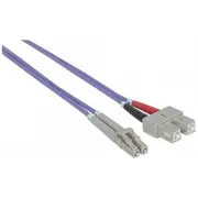 Intellinet Network Solutions Lc/Sc Om4 optiskās šķiedras plākstera vads 50/125Um Duplex Multimode. 1M. violets 751049 Patchcord fioletowy