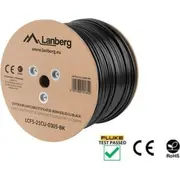 Lanberg instalācijas kabelis Ftp. kat. 5E. vadu Outdoor Cu. 305M. melns Kabel instalacyjny drut czarny
