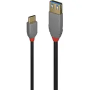 Lindy Usb-A  Usb-C Usb Kabelis melns 36910 Kabel Usb Usb-A Usb-C Czarny