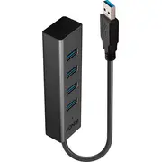 Lindy Usb centra 3.0 4 melnā osta Hub Port czarny