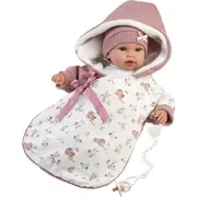 Llorens 16350 Mazuļu lelle 36 cm rozā guļammaisā Lalka bobas