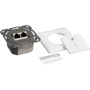 Logilink Cat.6A Anschlussdose. 2X balts. svērts Np0123 Rj45.Weiß. waagerecht