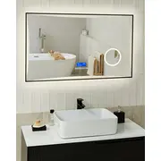 Beliani spogulis Onlay Led vannas istabas 100 cm 60 Sudrabs Lustro Srebrny