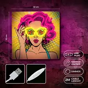 Neona māksla vadīja spēka sieviete dzeltenā violeta uz visiem laikiem Neon Art Led Power Woman fioletowy Fla02 Forever Light
