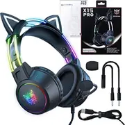 Onikuma X15 Pro Cat Headphones Black Czarne