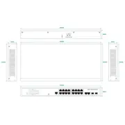 Pārvaldīts slānis 2 slēdzis. 16 Managed Layer Switch.