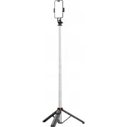 Pašbildes nūja Hurtel Selfie stick Wc13Yds teleskopiskais statīvs ar dubultu lampu un tālruņa turētāju melns Teleskopowy tripod 1.3M uchwytem na telefon czarny