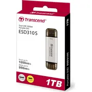Transcend Esd310S 1 Tb ārējais Ssd disks. sudraba krāsa Ts1Tesd310S Dysk 1Tb Srebrny