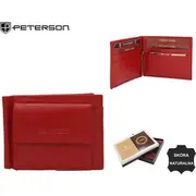 Peterson Sieviešu ādas maks Ptn Rd-250-Gcl Red Portfel damski
