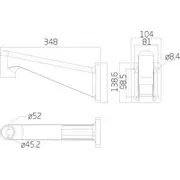 Piemērots Ernitec Gooseneck sienas stiprinājums Wall mount suited