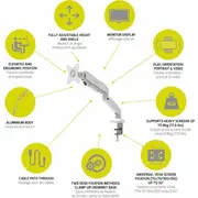 Port Designs Monitor Arm White 901110
