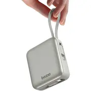 Powerbank Bazic Fusion Mini Usb-C kabelis/zibens pelēks 3W1 10000Mah kabel Usb-C/Lightning szary