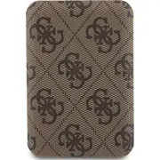 Powerbank Guess 4G ādas metāla logotips Magsafe  indukcijas strāvas banka 5000 mAh Magsafe Brūns Leather Metal Logo Power Bank indukcyjny 15W