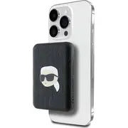 Powerbank Karl Lagerfeld Induction Klpb5Fpgkskihk 15W 5000Mah melns/melns Head Pin Magsafe Indukcyjny czarny/black