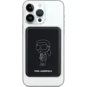 Powerbank Karl Lagerfeld Induction Klpbm5Kiottgk 5000Mah melns/melns Nft Outline Ikonik Magsafe Indukcyjny czarny/black