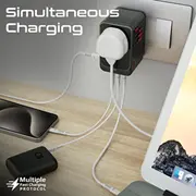 Promate Ganfast  Multi-Port Wall Charger Tripmate-Gan100 100W Eu/Us/Uk/Au