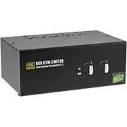 Przełącznik Inline Desktop Kvm Switch - 2-Portowy Dual Monitor Displayport 1.2 4K Usb 2.0 Audio