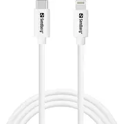 Sandberg Lightning Usb-C Usb kabelis. 1 m balts Pd uz Mfi. Kabel to 1M
