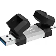 Silicon Power Pendrive Mobile C51 256Gb Usb-A Usb 3.2 Type-C 200Mb/S Sudrabs Srebrny