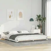 Balts gultas rāmis 180 x 200 cm Priedes masīvkoks Lumarko Lite drewno sosnowe