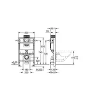Stelāža Grohe Rapid Sl izlietne. висящей 38526000 Do miski
