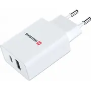Swissten ceļojumu lādētājs 1X Usb-C. Usb-A 30W Travel