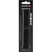Swissten Mesh siksniņa ābolu pulkstenim 42-44 mm melna Band for apple watch black