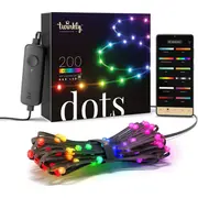 Twinkly Led lente Smart miniatūra ķēde Dots 200 Rgb 10 m. melna Inteligentny miniaturowy czarne