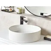 Beliani izlietne Keramikas galda izlietne. apaļa.  40 cm. balta Tebar Umywalka nablatowa ceramiczna cm