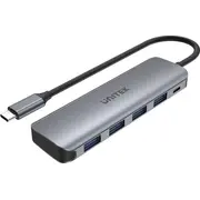 Unitek Usb centrmezgls 1X microUSB 4X Usb-A 3.1 Gen1 H1107A Hub
