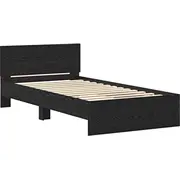 vidaXL gultas rāmis ar galvgali melns ozols 100 x 200 cm Rama Czarny