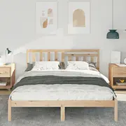 vidaXL Gultas rāmis Brūns 140 x 200 cm Priedes masīvkoks Ramka Lite drewno sosnowe
