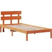 vidaXL gultas rāmis ar galvgali vaskotā brūnā krāsā 75X190 cm priedes masīvkoka Woskowanym litego drewna sosnowego